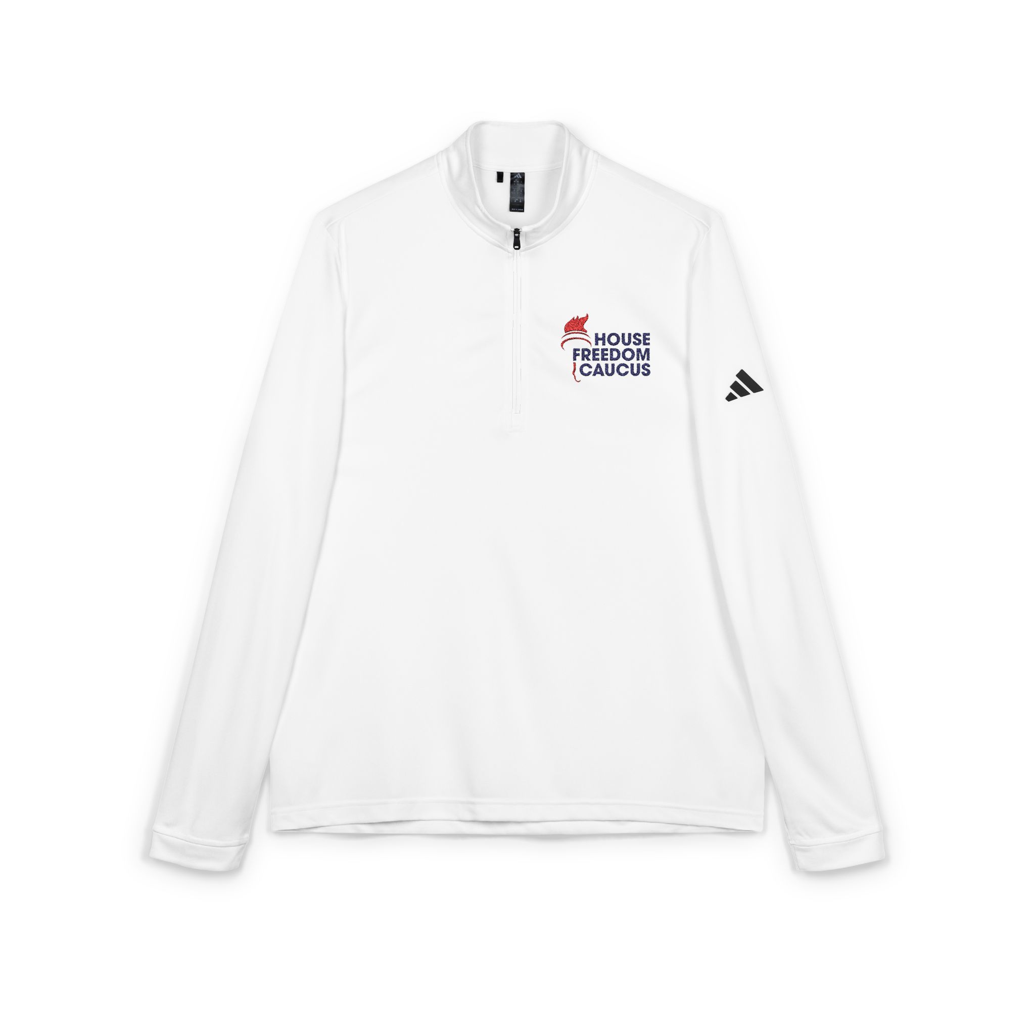 House Freedom Caucus Adidas® Quarter-Zip Pullover With Embroidered Logo (White) - Image 3