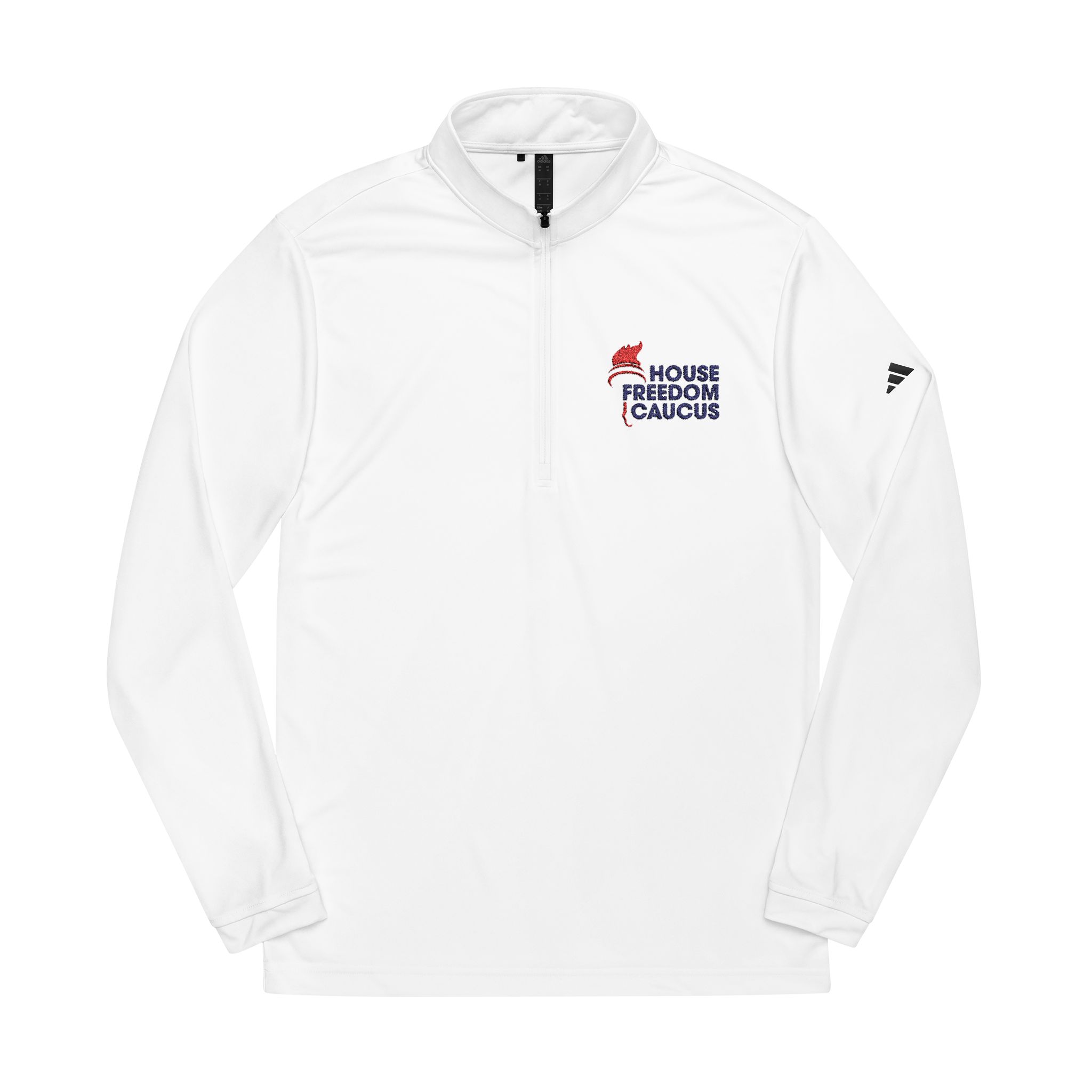 House Freedom Caucus Adidas® Quarter-Zip Pullover With Embroidered Logo (White)
